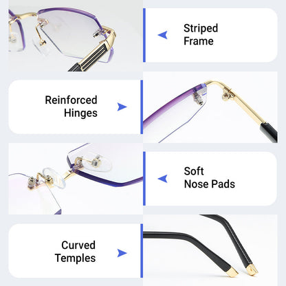 Sapphire-Hard, Anti-Blue Light Reading Glasses