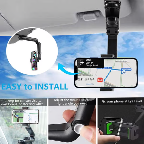 Rotatable & Retractable Car Phone Holder
