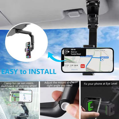 Rotatable & Retractable Car Phone Holder